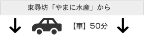 東尋坊「やまに水産」から車で50分